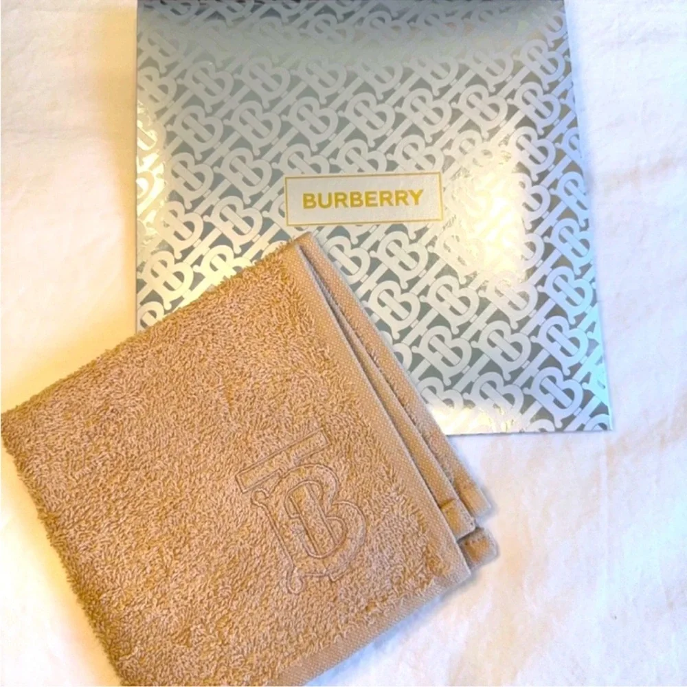 Burberry Beige GWP Novelty Hand Towel with Embossed Logo